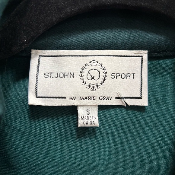 St John Sport Small Forest Green Blazer Jacket Crocodile Alligator Design - Picture 3 of 8